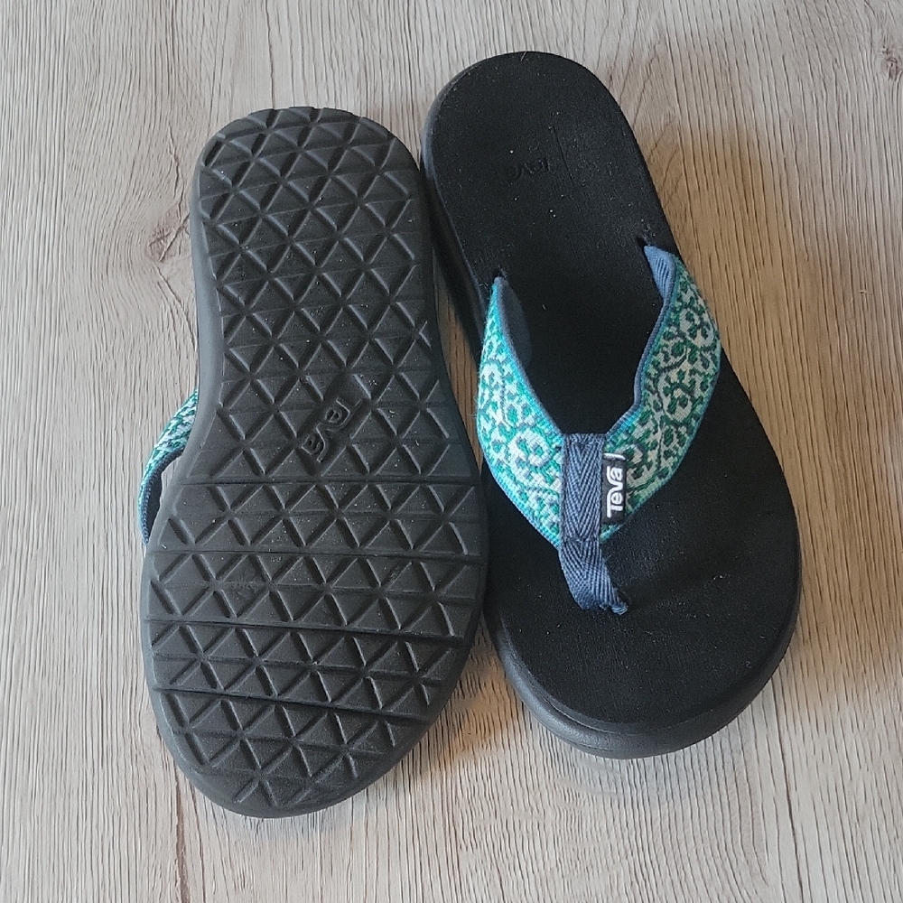 Teva Black and Teal Women's Sandals - Picture 2 of 2
